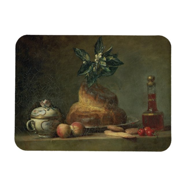 Brioche eller Dessert, 1763 (olja på arbetsyta) Magnet (Horisontell)