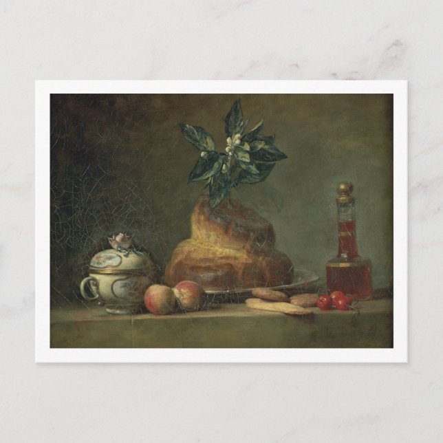Brioche eller Dessert, 1763 (olja på arbetsyta) Vykort (Framsida)