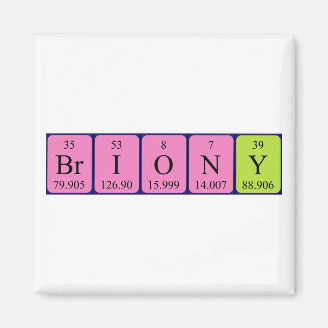 Briony Periodisk bord namn magnet (Framsidan)