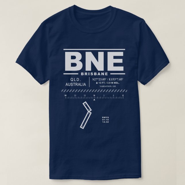 Brisbane Airport BNE T-Shirt (Design framsida)