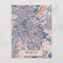 Brisbane Australia Breezy City Map Travel Vykort