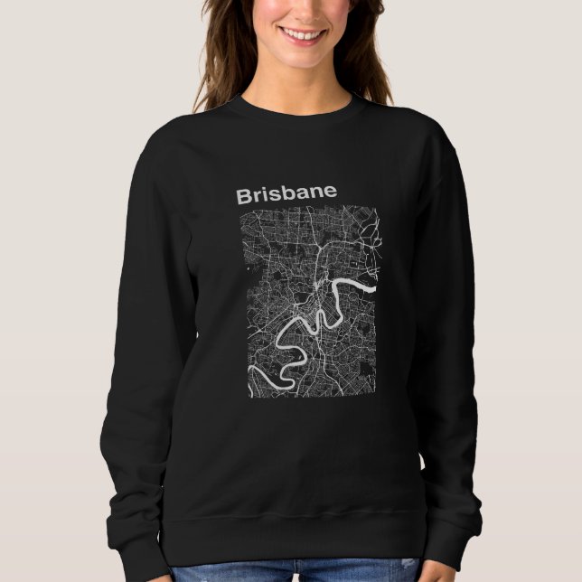 Brisbane Australia Classic City Map Graphic T Shirt (Framsida)