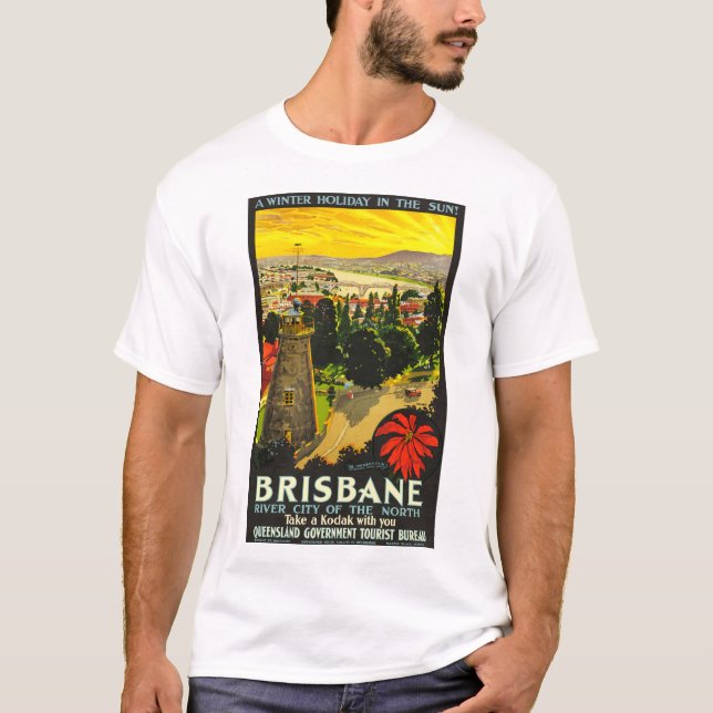 Brisbane Australia Poster T Shirt (Framsida)