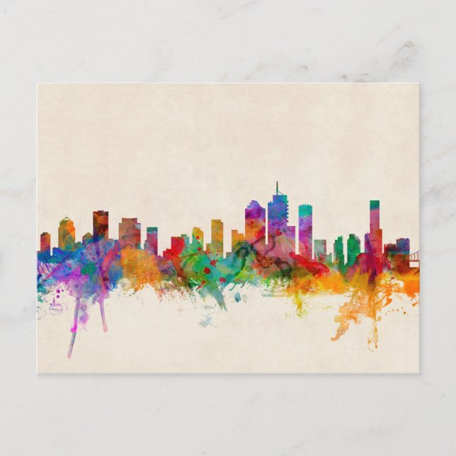 Brisbane Australia Skyline Cityscape Vykort (Framsida)