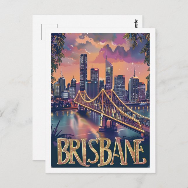 Brisbane Australia Vintage Berömd Travel Ställe Vykort (Fram/baksida)