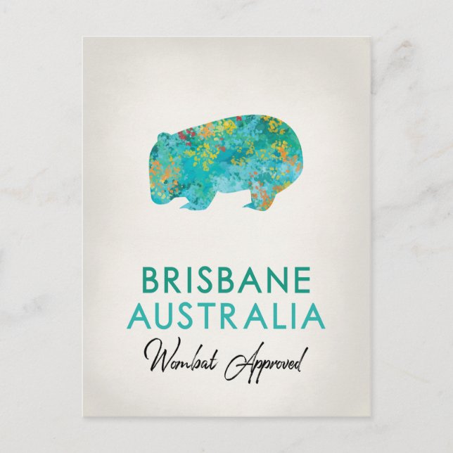 Brisbane Australia Wombat Vykort (Framsida)