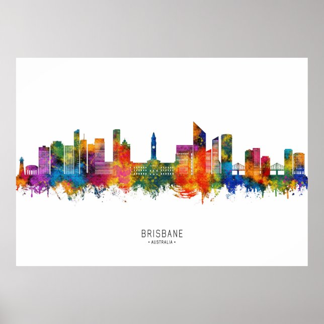 Brisbane Australie Skyline Poster (Framsidan)