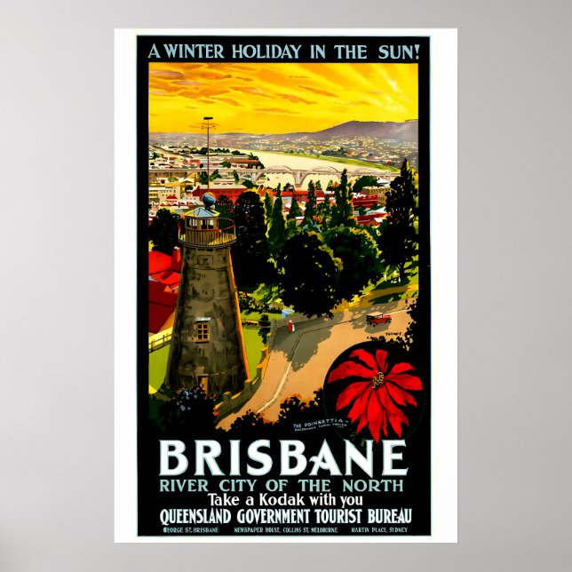 Brisbane Australien Resa 1920-talet POSTER TRYCK A (Framsidan)