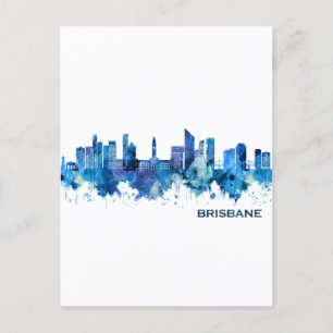 Brisbane Australien Skyline Blue Inbjudan Vykort