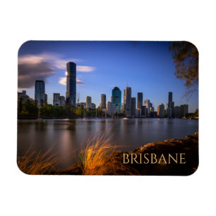 Brisbane, Australien Skyline från andra floden Magnet