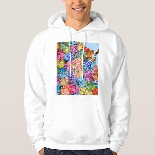 Brisbane Australien Stadskarta Hoodie (Framsida)
