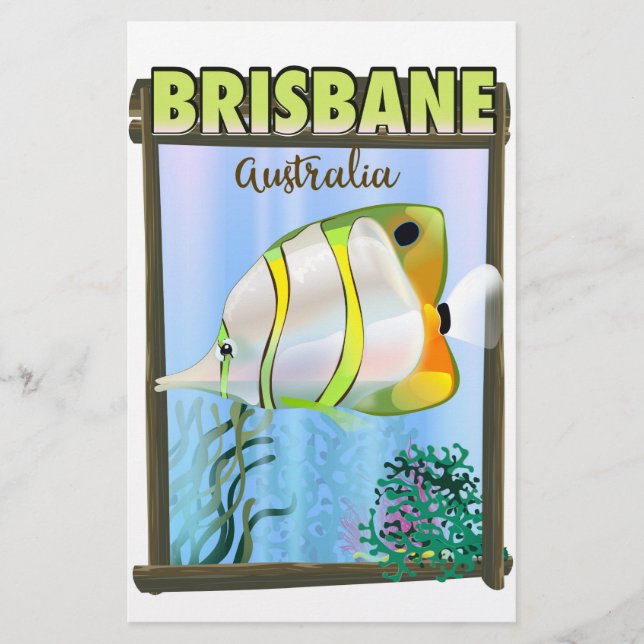 Brisbane Australien Tropisk reseaffisch Brevpapper (Framsida)