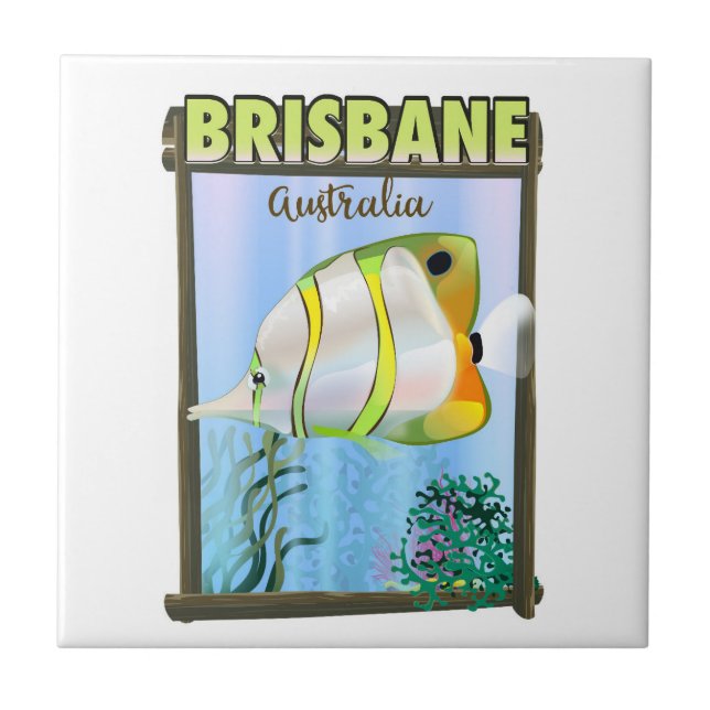 Brisbane Australien Tropisk reseposter Kakelplatta (Framsidan)
