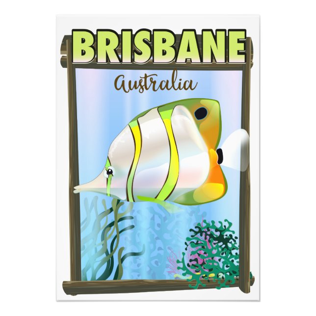 Brisbane Australien Tropisk resereklam Fototryck (Framsidan)