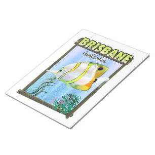 Brisbane Australien - Tropiska reseaffisch Anteckningsblock