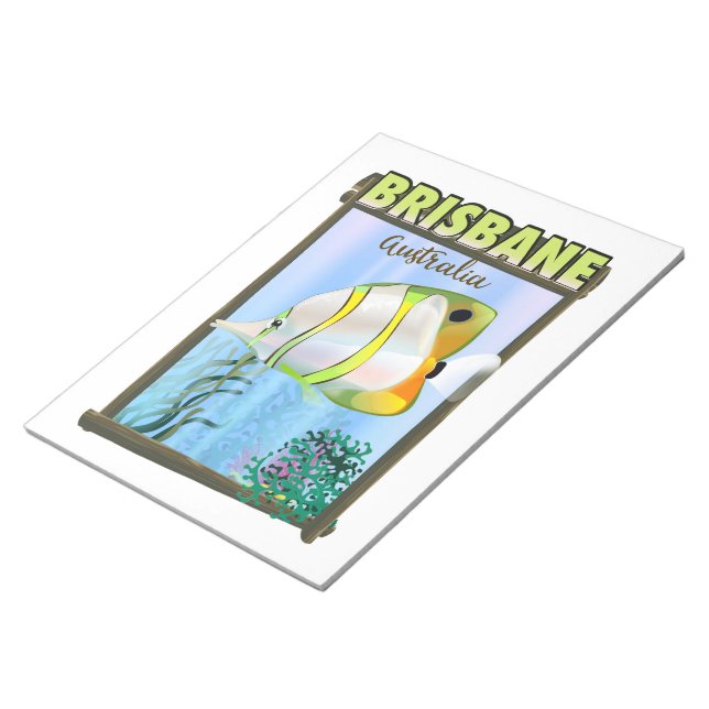 Brisbane Australien - Tropiska reseaffisch Anteckningsblock (Vinklad)