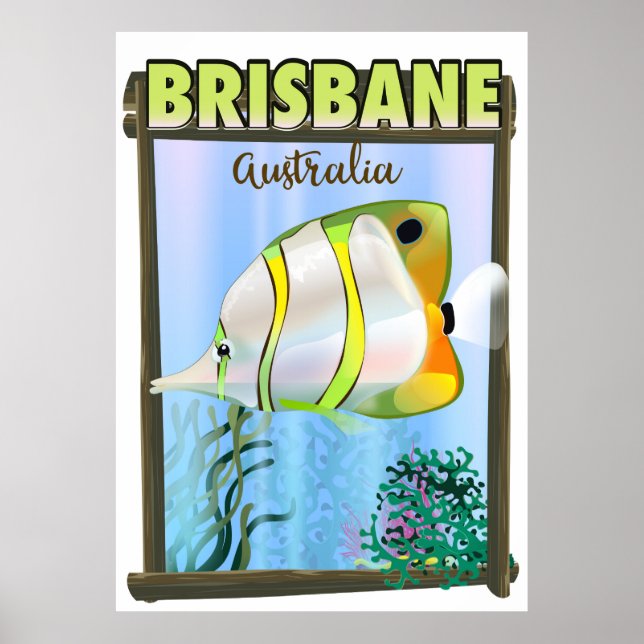 Brisbane Australien - Tropiska reseaffisch Poster (Framsidan)