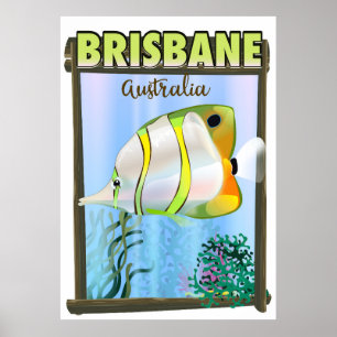 Brisbane Australien - Tropiska reseaffisch Poster