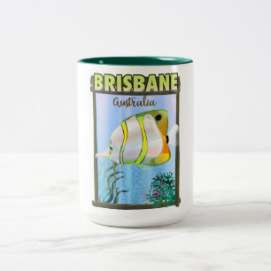 Brisbane Australien - Tropiska reseaffisch Två-Tonad Mugg