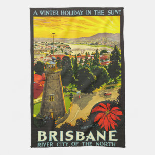 Brisbane Australien Turism Poster Kökshandduk