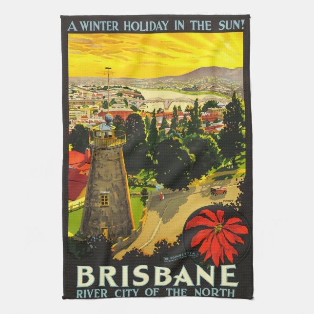 Brisbane Australien Turism Poster Kökshandduk (Vertikal)