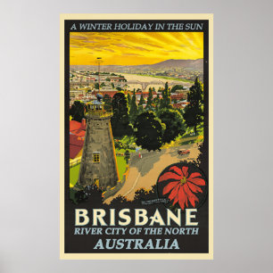 Brisbane, Australiens reseaffisch Poster