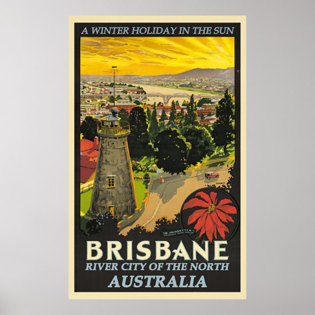 Brisbane, Australiens reseaffisch Poster (Framsidan)