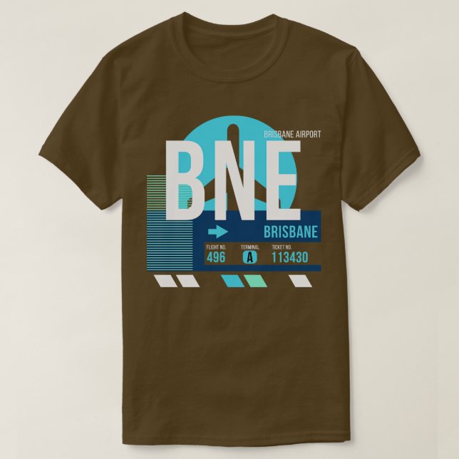Brisbane BNE Airport Code Baggage Märkre T Shirt (Design framsida)