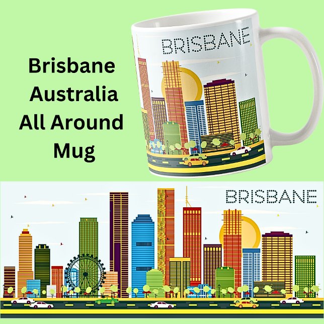 BRISBANE City Illustration Kaffemugg (Skapare uppladdad)