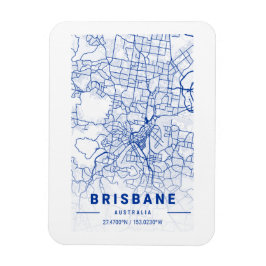 Brisbane City Karta Blue Tint Magnet