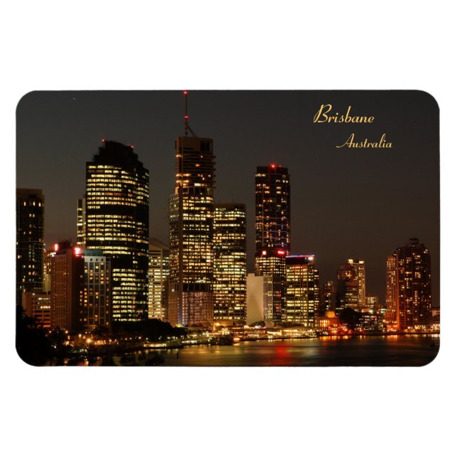 Brisbane City, Night Skyline, Austfolia - Magnet (Horisontell)
