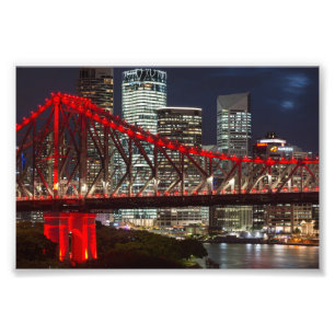 Brisbane City skyline Australien dusk Fototryck