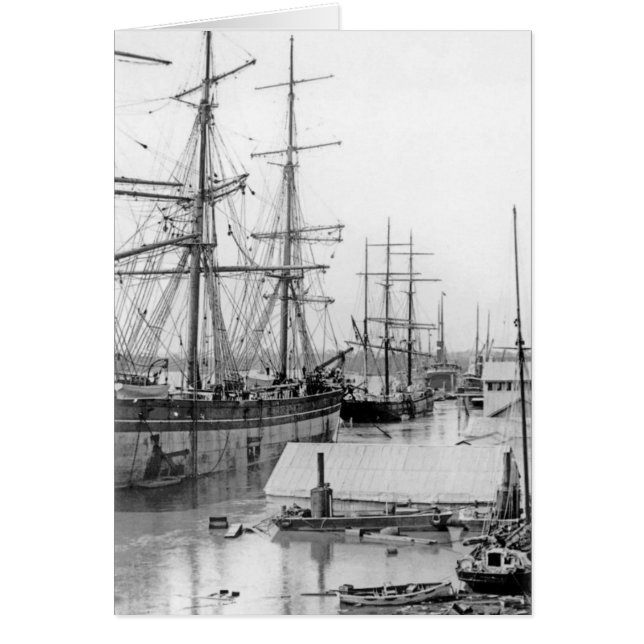 Brisbane: Eagle Street Wharf 1893 Hälsningskort (Framsidan)
