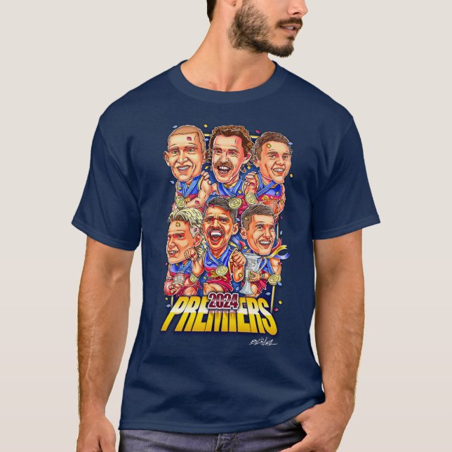 Brisbane Lejon 2024 Premiers T-Shirt (Framsida)