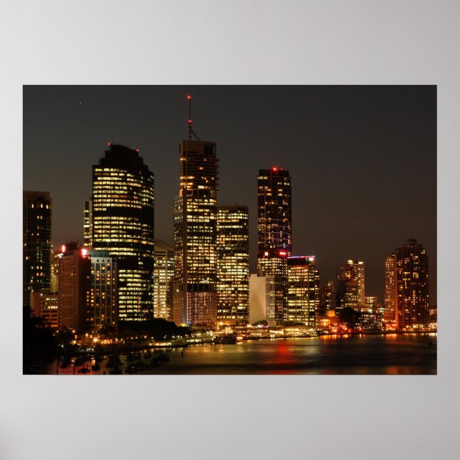 Brisbane Night Skyline, poster (Framsidan)