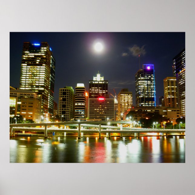 Brisbane på natten poster (Framsidan)