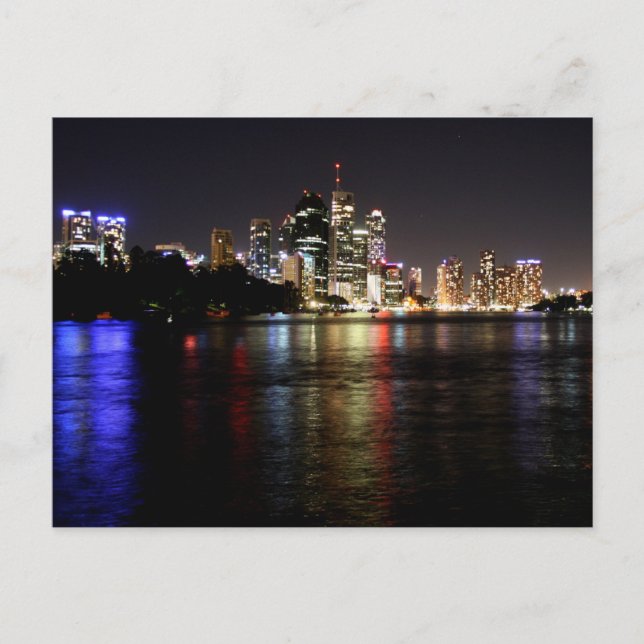 Brisbane på nattvykort vykort (Framsida)
