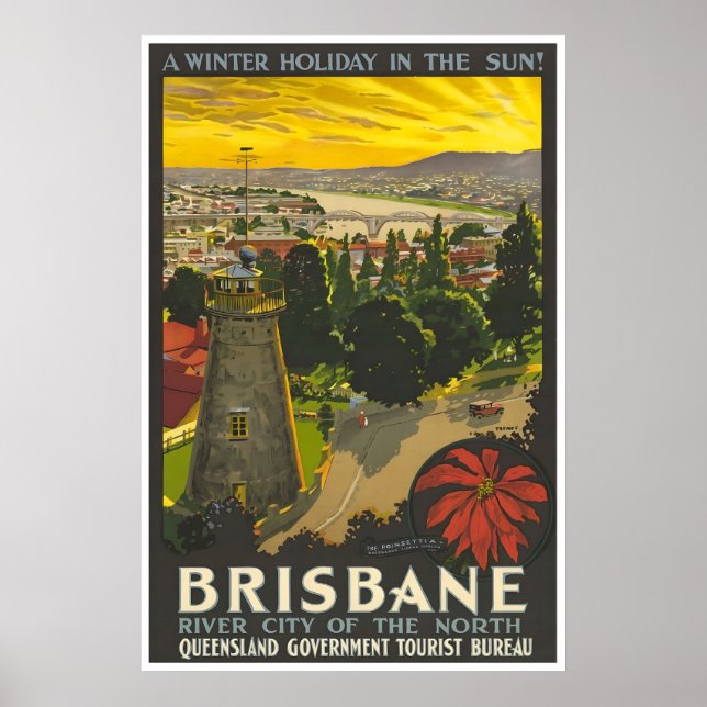Brisbane Print Australien Resa Affisch Australiens (Framsidan)