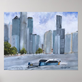 BRISBANE, QLD, AUSTRALIEN, VATTERKOLOR POSTER