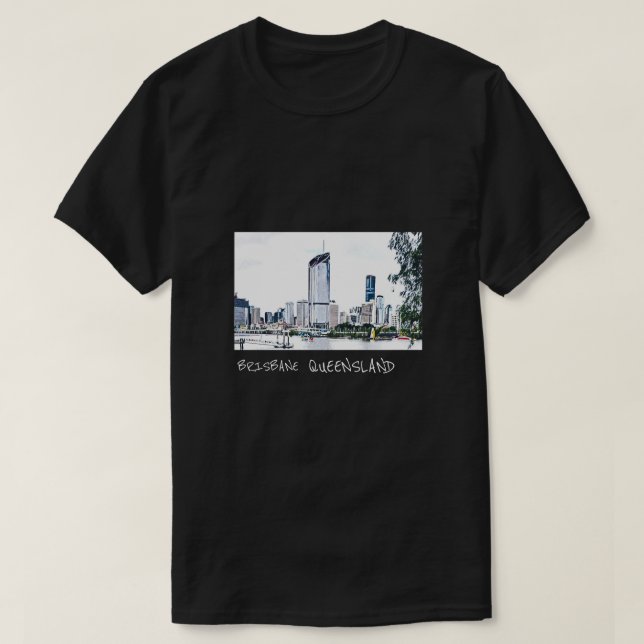 Brisbane Queenslands stadsskyltur T Shirt (Design framsida)