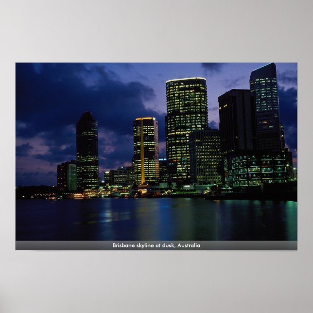 Brisbane skyline at dusk, Australien Poster (Framsidan)