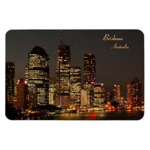 Brisbane stad, natthorisont, Austraila - magnet