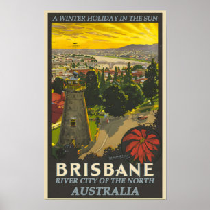 Brisbane vintage affisch