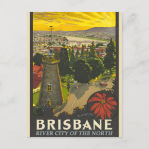 Brisbane vintage affisch helg vykort