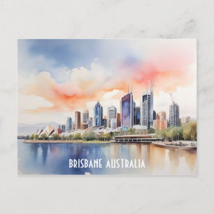 Brisbanes vattenfärgkonst helg vykort