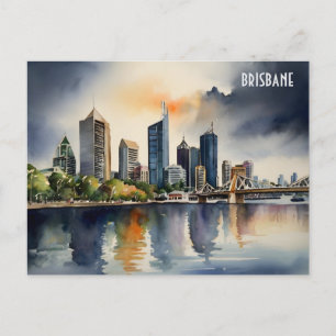 Brisbanes vattenfärgkonst vykort