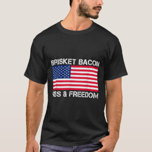 Brisket Bacon Ribs& Freedom Grill Bbq Kött Sm T Shirt