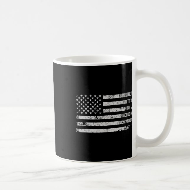 Brisket Butte Ribs and Freedom BBBq American Flagg Kaffemugg (Höger)