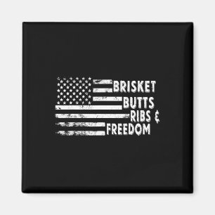 Brisket Butte Ribs and Freedom BBBq American Flagg Magnet