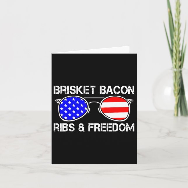 Brisket Bycon Ribs and Freedom Grill Bbq Kött Smok Kort (Framsida)